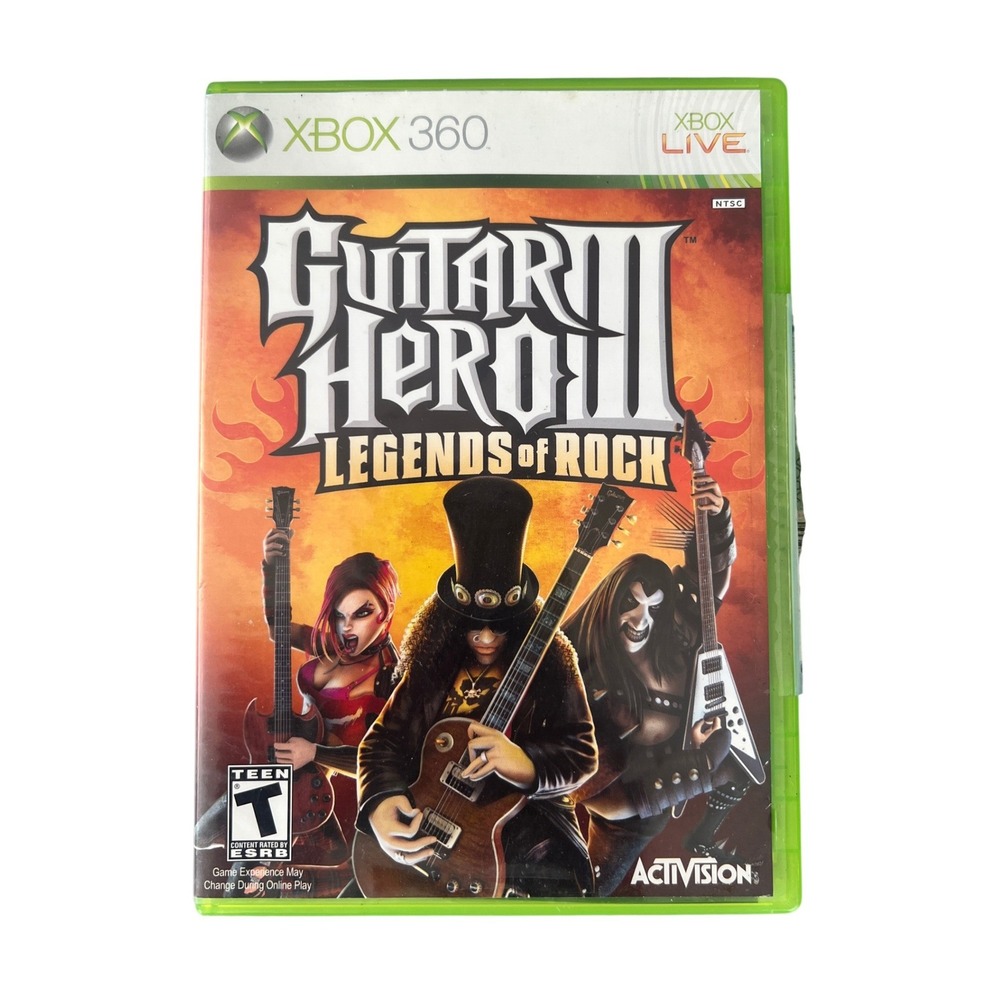 Guitar Hero III Legends of Rock Xbox 360 Game with Manual Activision